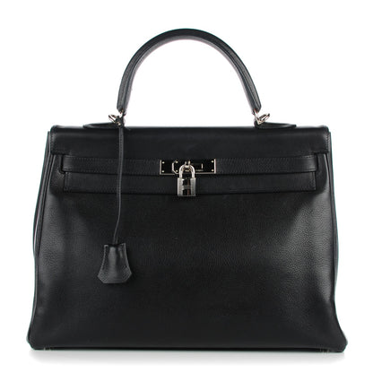 Hermes Evergrain Kelly Retourne 35 Black 1 of 19