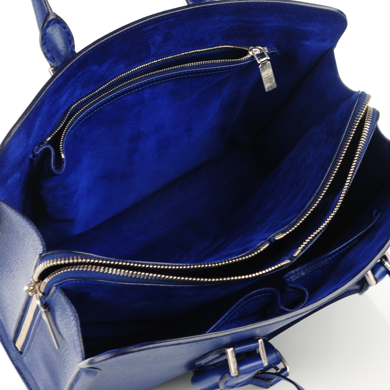Alexander McQueen Grained Calfskin Heroine Open Tote Ultramarine 9 of 9