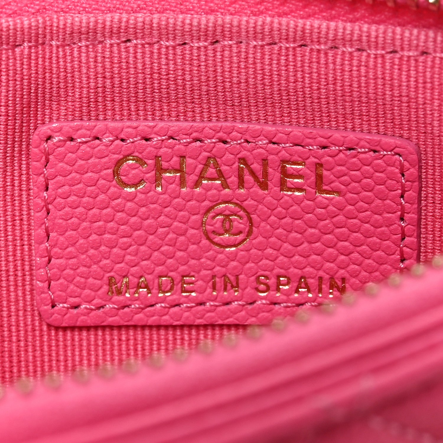Chanel Caviar Quilted Flap Zip Card Holder Dark Pink 6 of 7