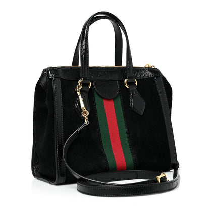 Gucci Suede Patent GG Web Small Ophidia Tote Bag Black 3 of 9
