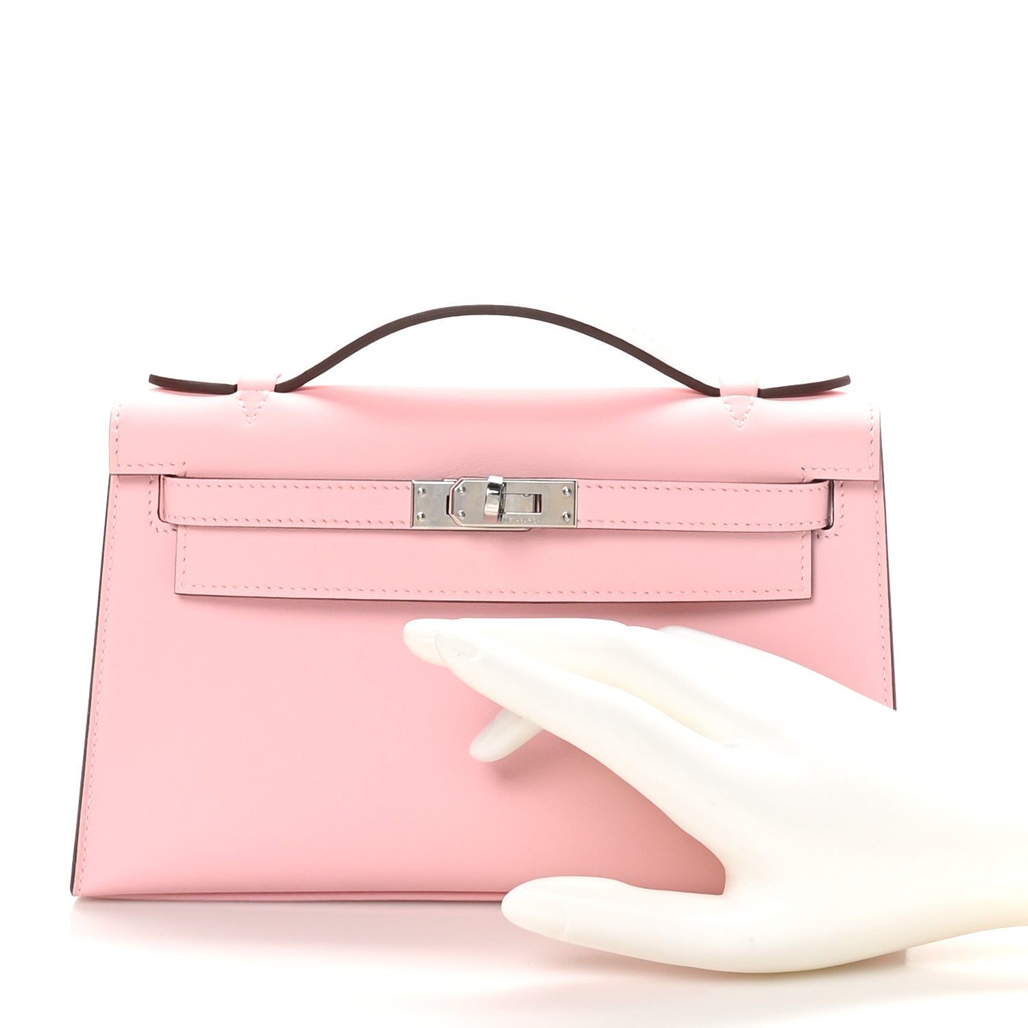 Hermes Swift Kelly Pochette Clutch Rose Sakura 2 of 12