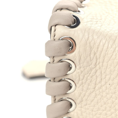 Fendi Cuoio Romano Selleria Vitello Dolce Lace Up Lei Boston Tote Camelia Milk Grigio Polvere 11 of 11