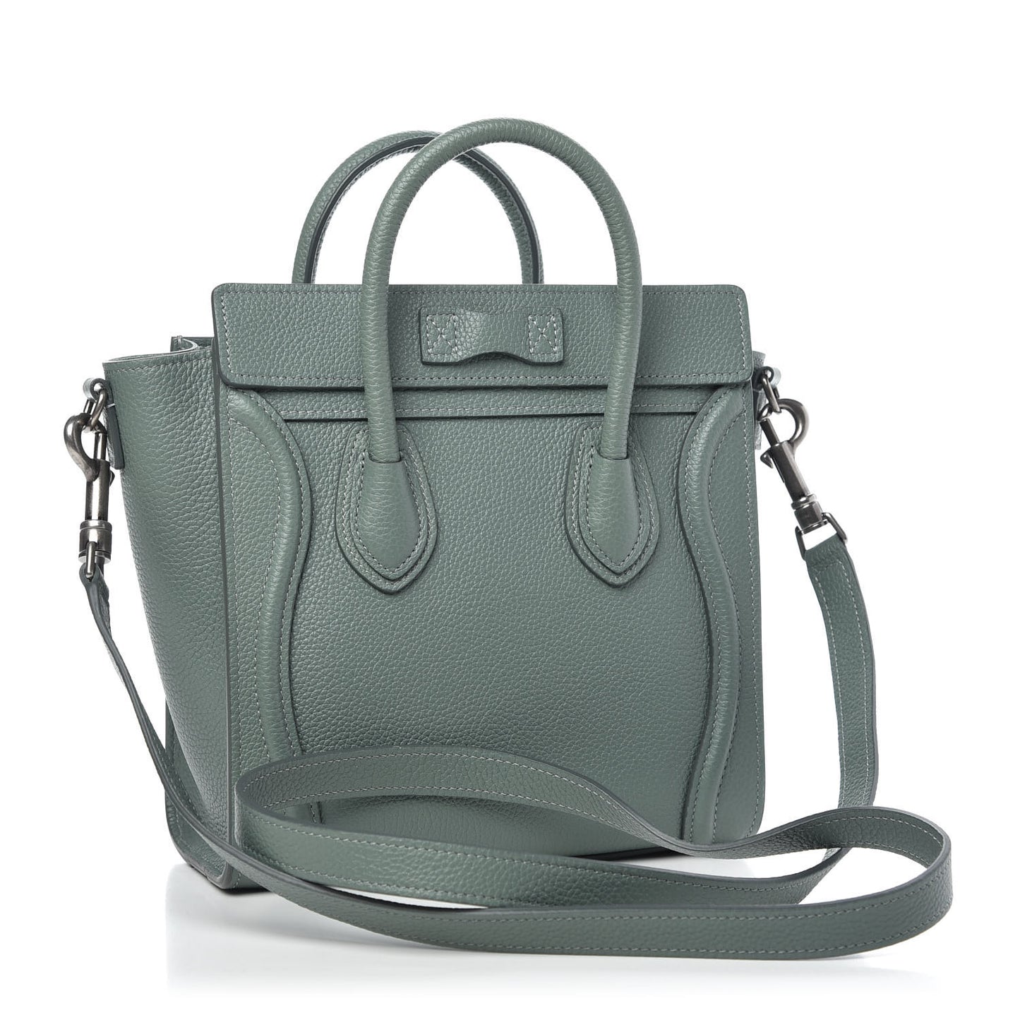 Drummed Calfskin Nano Luggage Celadon