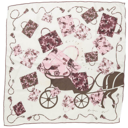Hermes Silk Kelly en Caleche Scarf 70 Nacre Rose Rose Prune 1 of 7