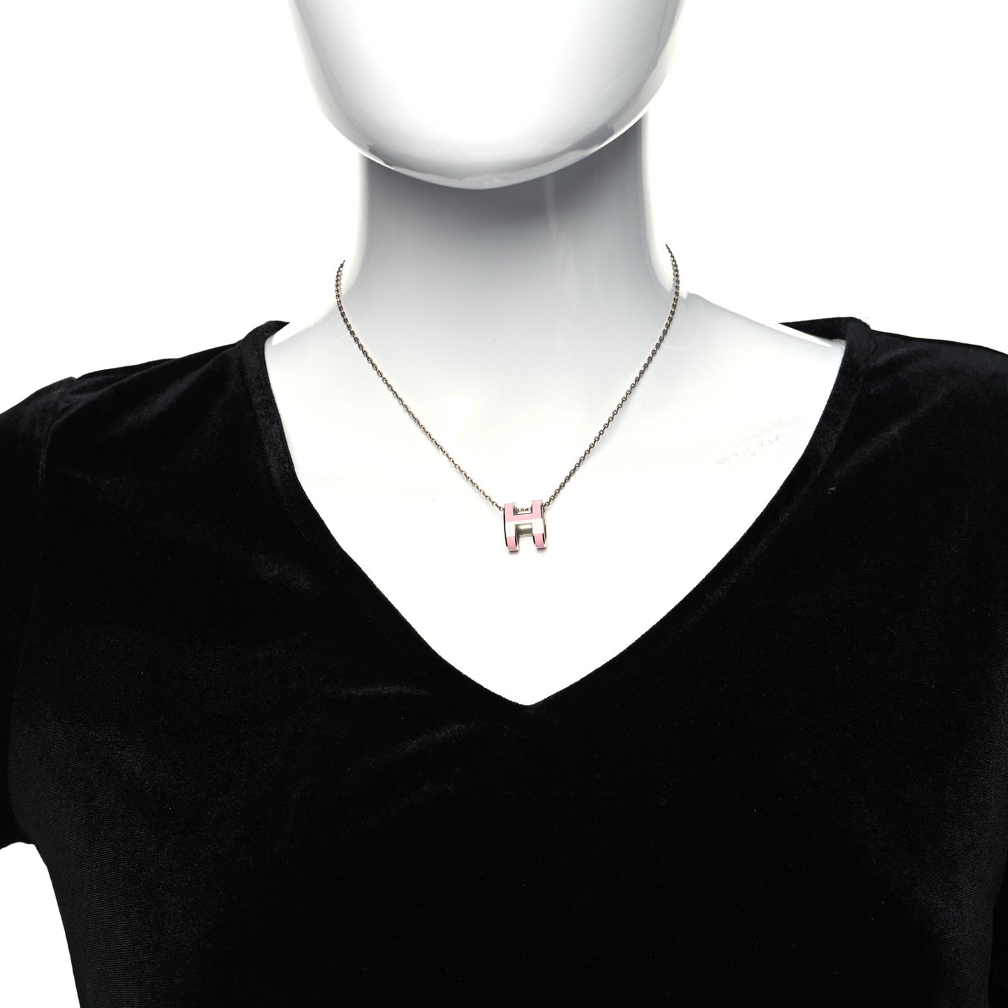 Palladium Pop H Pendant Necklace Rose Dragee
