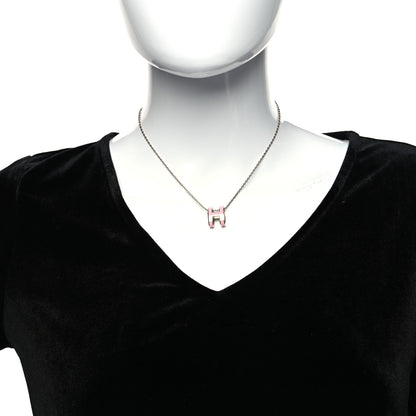 Hermes Palladium Pop H Pendant Necklace Rose Dragee 2 of 5