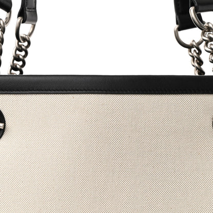 Balenciaga Canvas Calfskin Duty Free Tote Bag Natural Black Natural Black 7 of 9