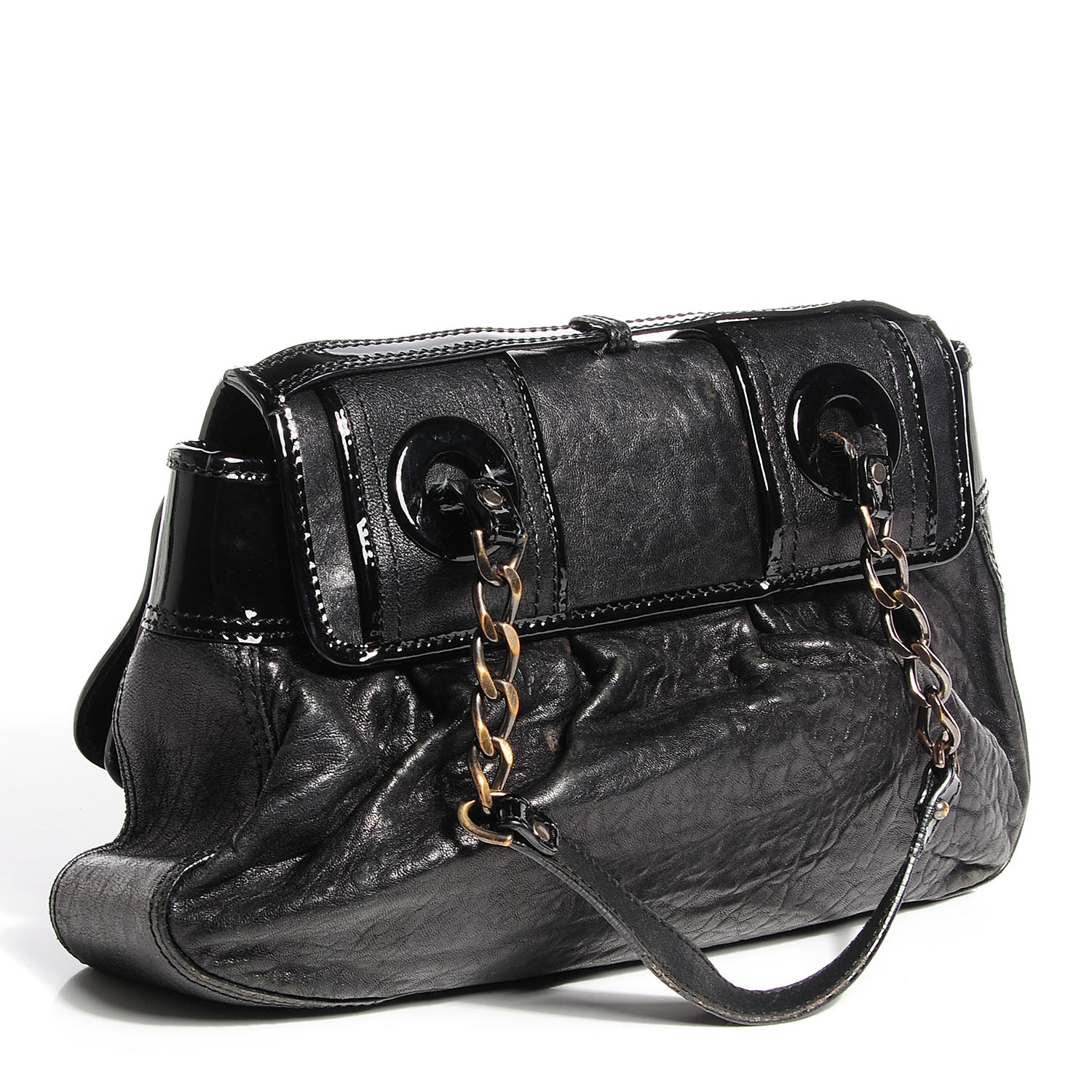 Fendi Nappa Patent B Bag Black 4 of 10