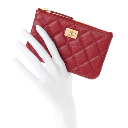 Chanel Aged Calfskin Quilted Small Reissue Cosmetic Case Red 2 of 9