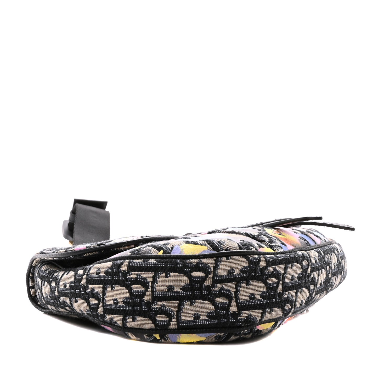 X ALEX FOXOTN Oblique Floral Print Mens Saddle Bag Blue Multicolor