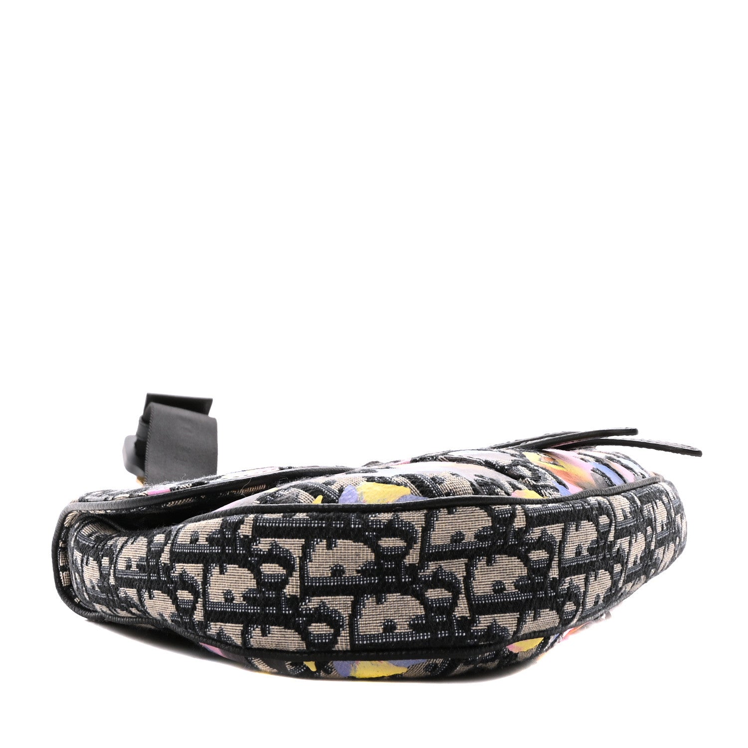 Christian Dior X ALEX FOXOTN Oblique Floral Print Mens Saddle Bag Blue Multicolor 4 of 10
