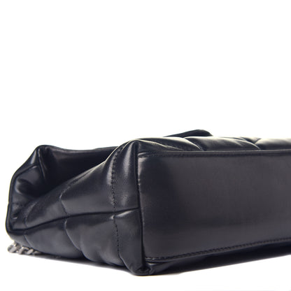 Saint Laurent Lambskin Quilted Toy Loulou Puffer Monogram Chain Satchel Black 8 of 9