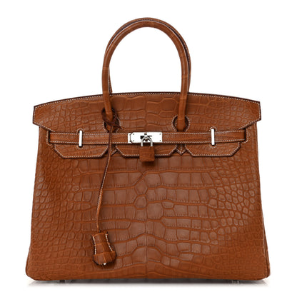 Hermes Matte Alligator Birkin 35 Fauve 1 of 13