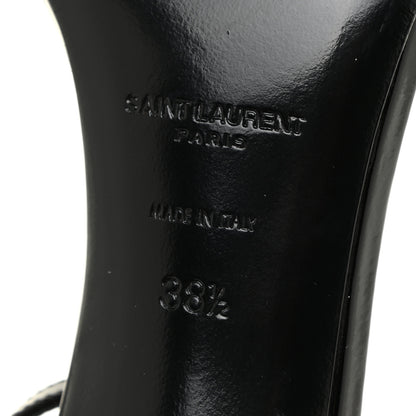 Saint Laurent Patent Calfskin Amber 105 Ankle Strap Sandals 38.5 Black 9 of 16