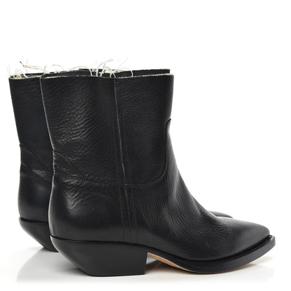 Saint Laurent Calfskin Theo Ankle Boots 35 Black 4 of 8
