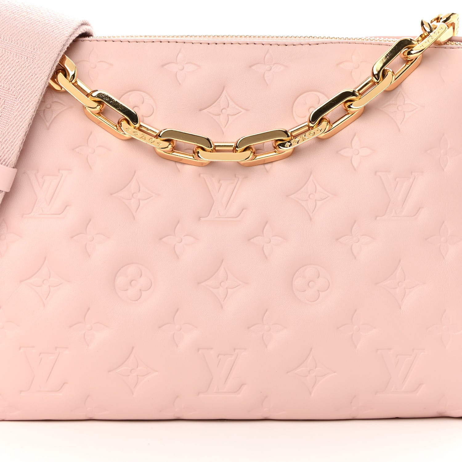 Louis Vuitton Lambskin Embossed Monogram Coussin PM Rose 9 of 13