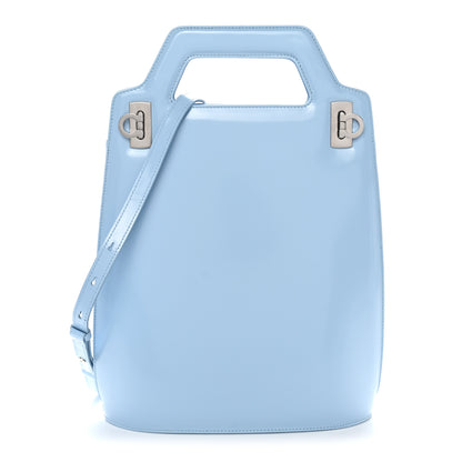 Salvatore Ferragamo Brushed Calfskin North South Wanda Top Handle Bag Sky Blue 1 of 11