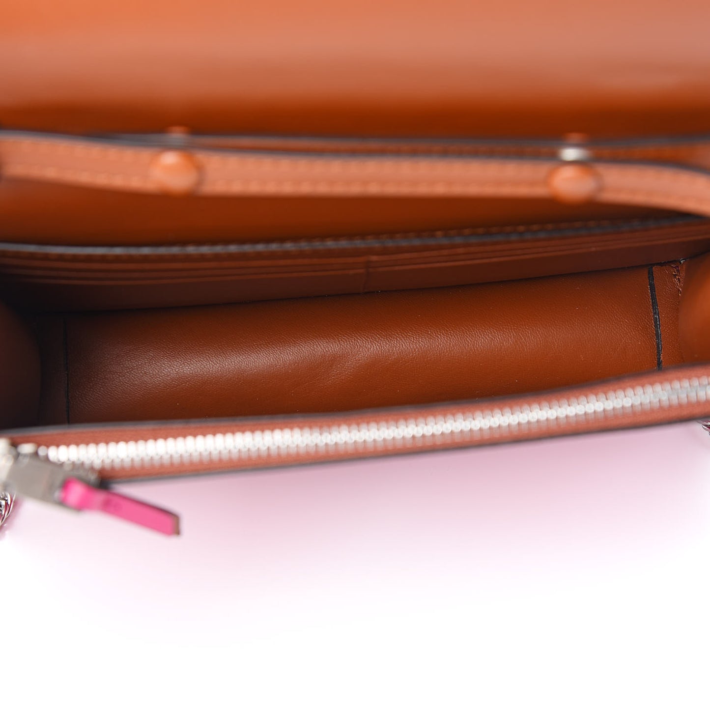 Lambskin Emblem Chain Wallet Cyclamen