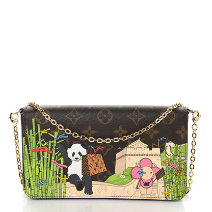 Louis Vuitton Monogram 2021 Christmas Animation China Wall Pochette Felicie Chain Wallet Myosotis Blue 3 of 9