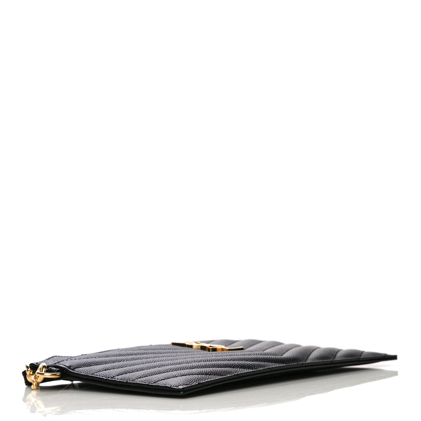 Grain De Poudre Chevron Monogram Large Bill Pouch Black