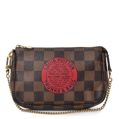 Louis Vuitton Damier Ebene Complice Trunks and Bags Mini Pochette Accessories Red 1 of 8