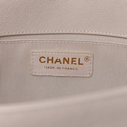 Chanel Caviar Quilted Medium Boy Flap Beige 6 of 10