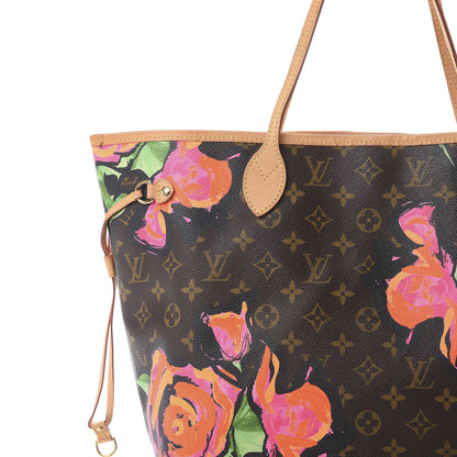 Louis Vuitton Monogram Roses Neverfull MM 7 of 14