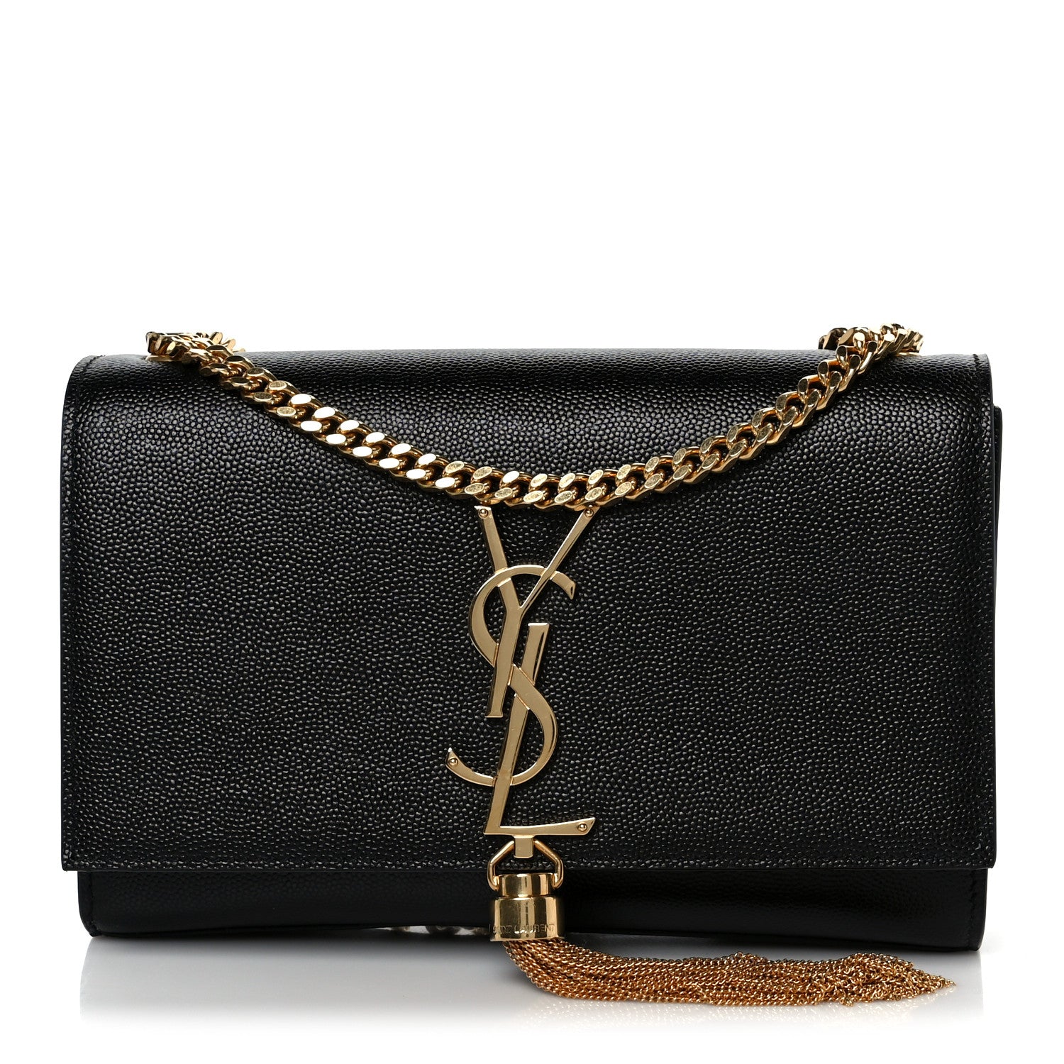 Saint Laurent Calfskin Small Classic Monogram Kate Tassel Satchel Black 1 of 12