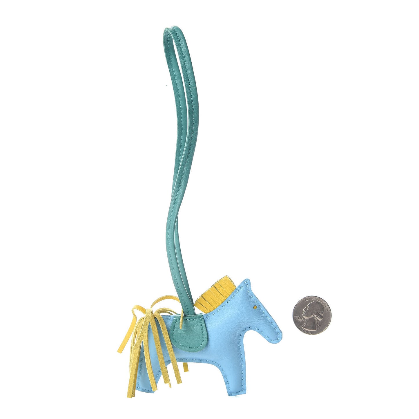 Milo Lambskin Grigri Rodeo Horse Bag Charm PM Celeste Jaune de Naples Vert Verone