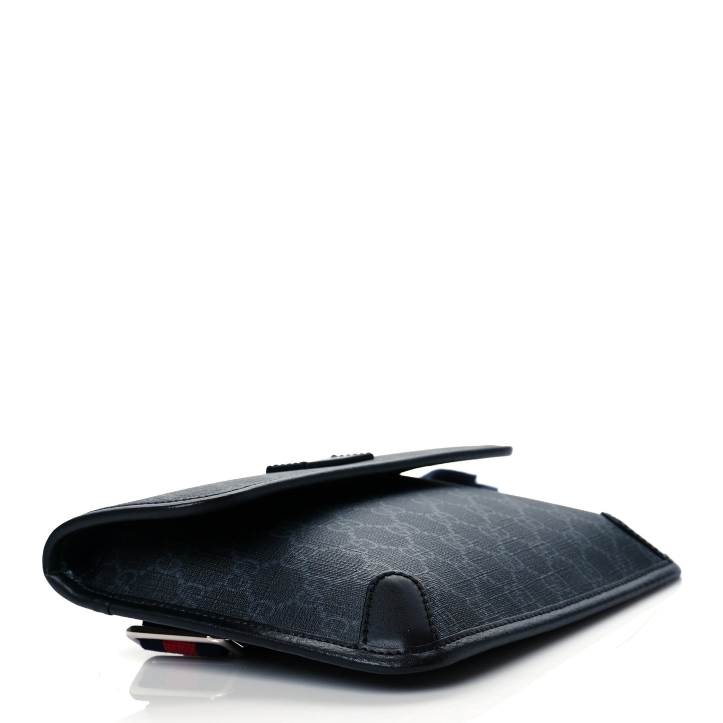 GG Supreme Monogram Web Slim Belt Bag Black Grey