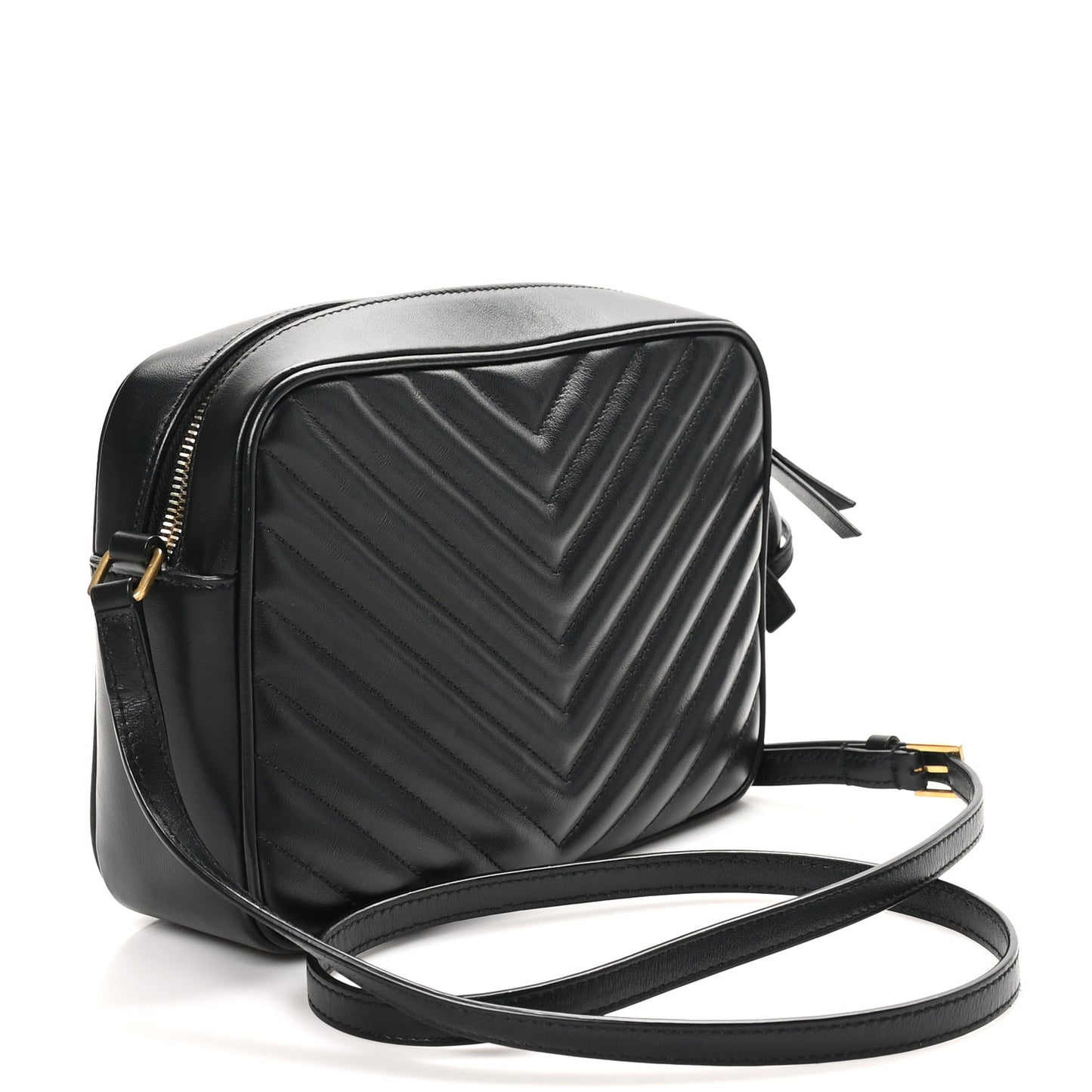 Calfskin Matelasse Monogram Lou Camera Bag Black