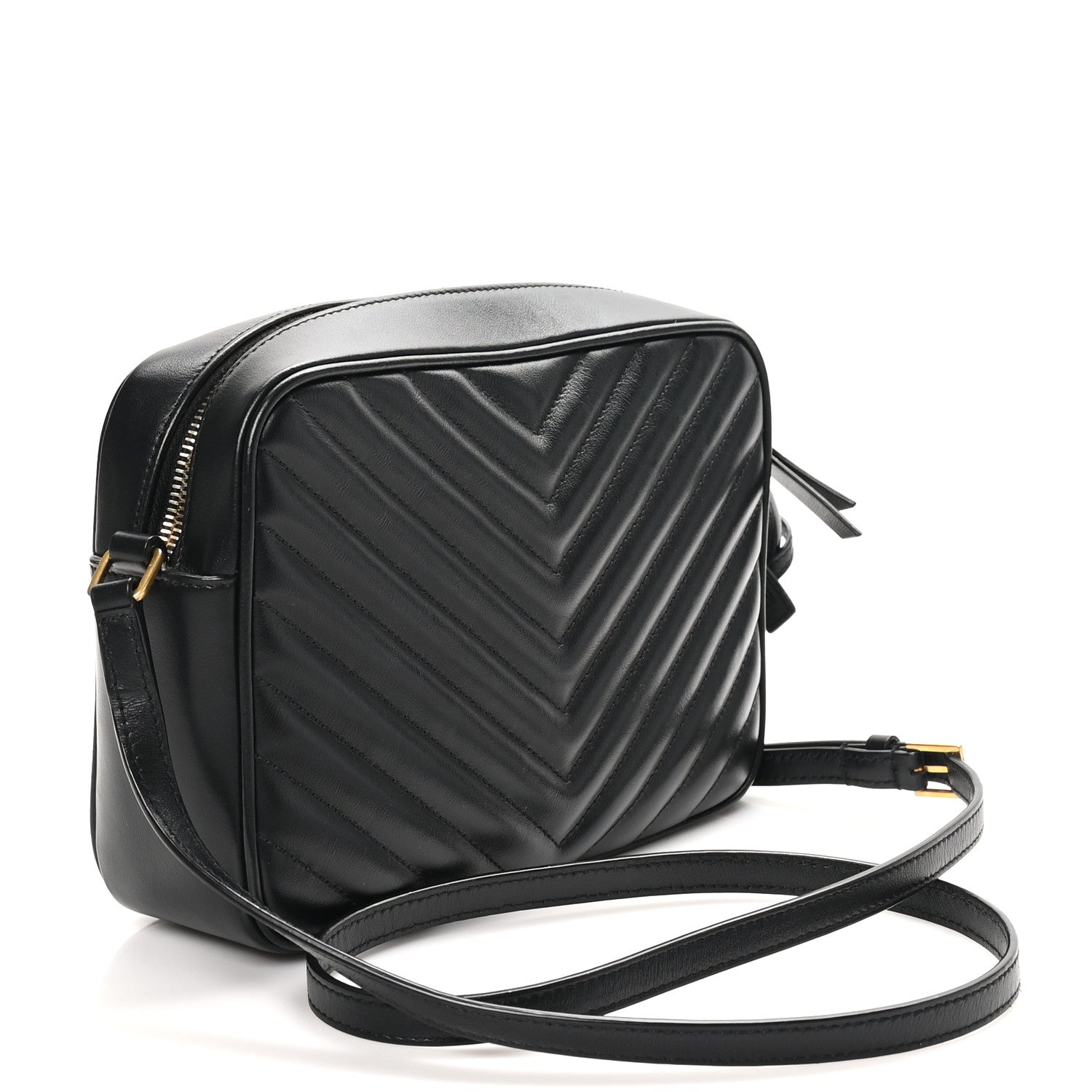 Saint Laurent Calfskin Matelasse Monogram Lou Camera Bag Black 3 of 11