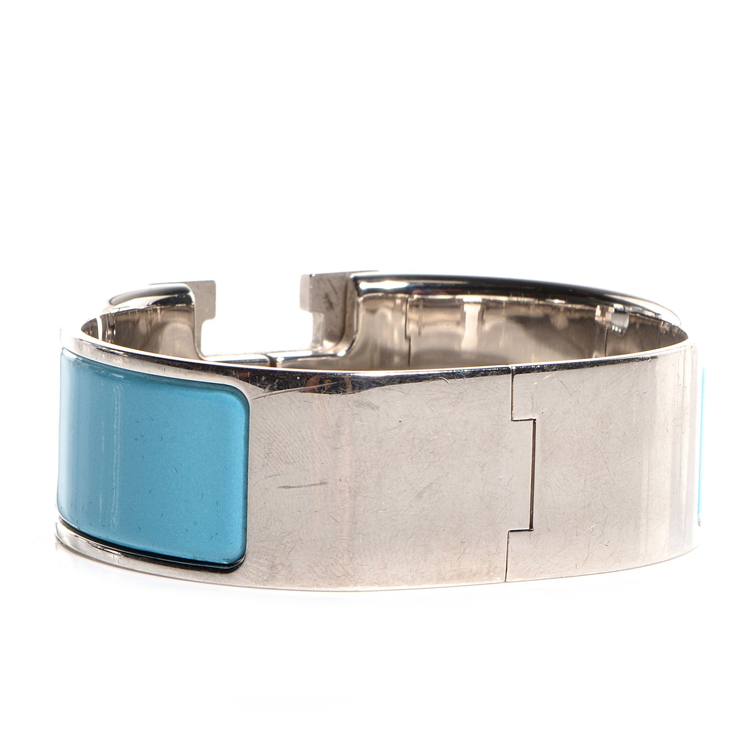 Hermes Enamel Clic Clac H Wide Bracelet PM Blue Jean 9 of 12