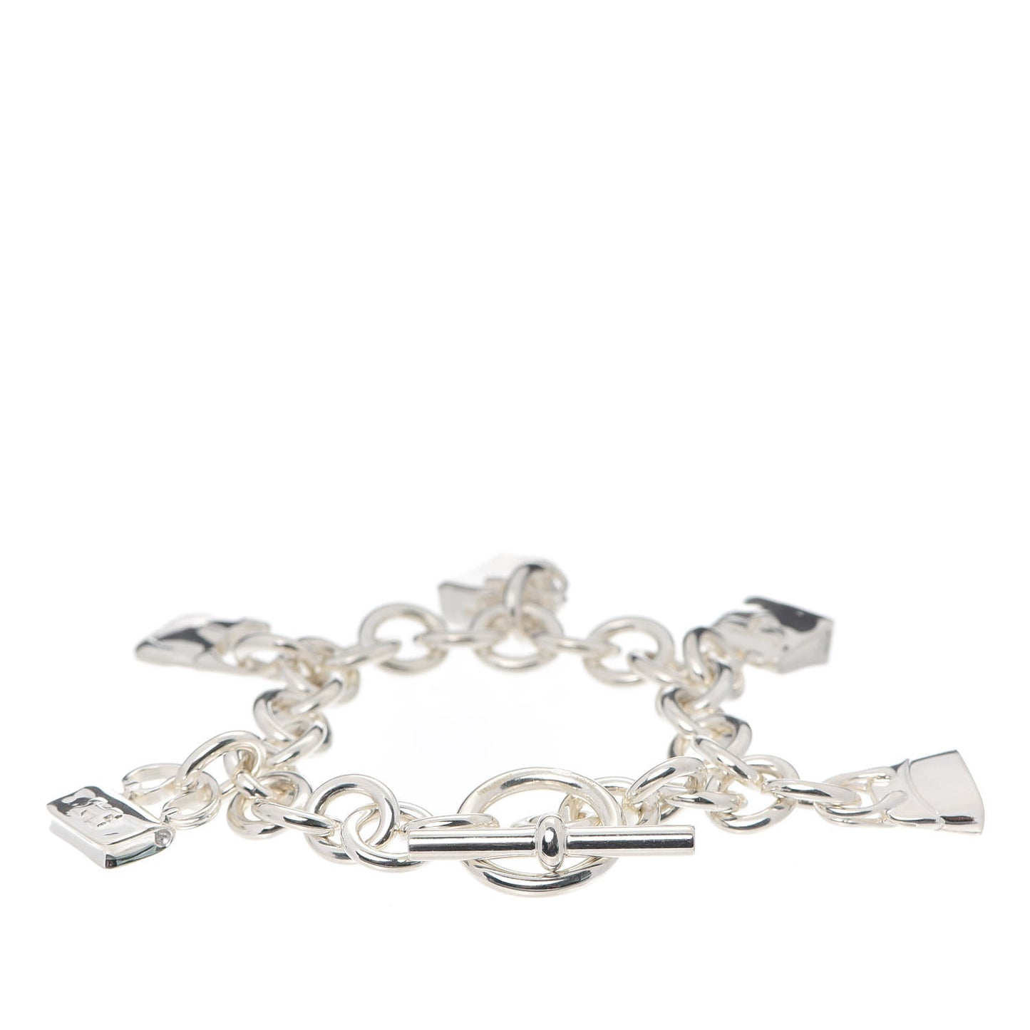 Sterling Silver Five Bags Amulette Charm Bracelet LG