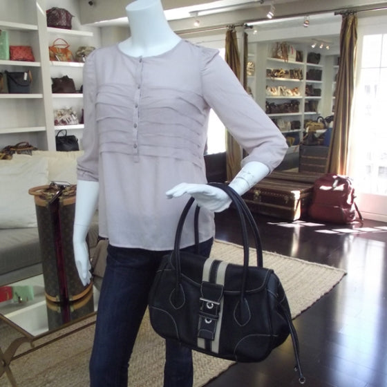 Vitello Daino Stripe Sacca Black