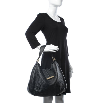 Gucci Guccissima Large New Ladies Web Hobo Black 2 of 8