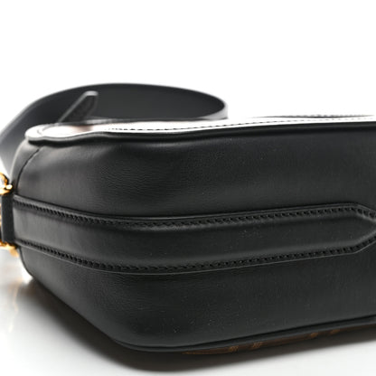 Fendi Glazed Fabric Vitello Century F is Fendi FF 1974 Stamp Patch Camera Case Mogano Panna Black 8 of 9