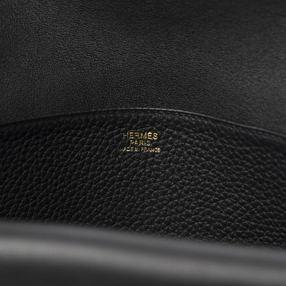 Hermes Taurillon Clemence Halzan 31 GM Black 9 of 14