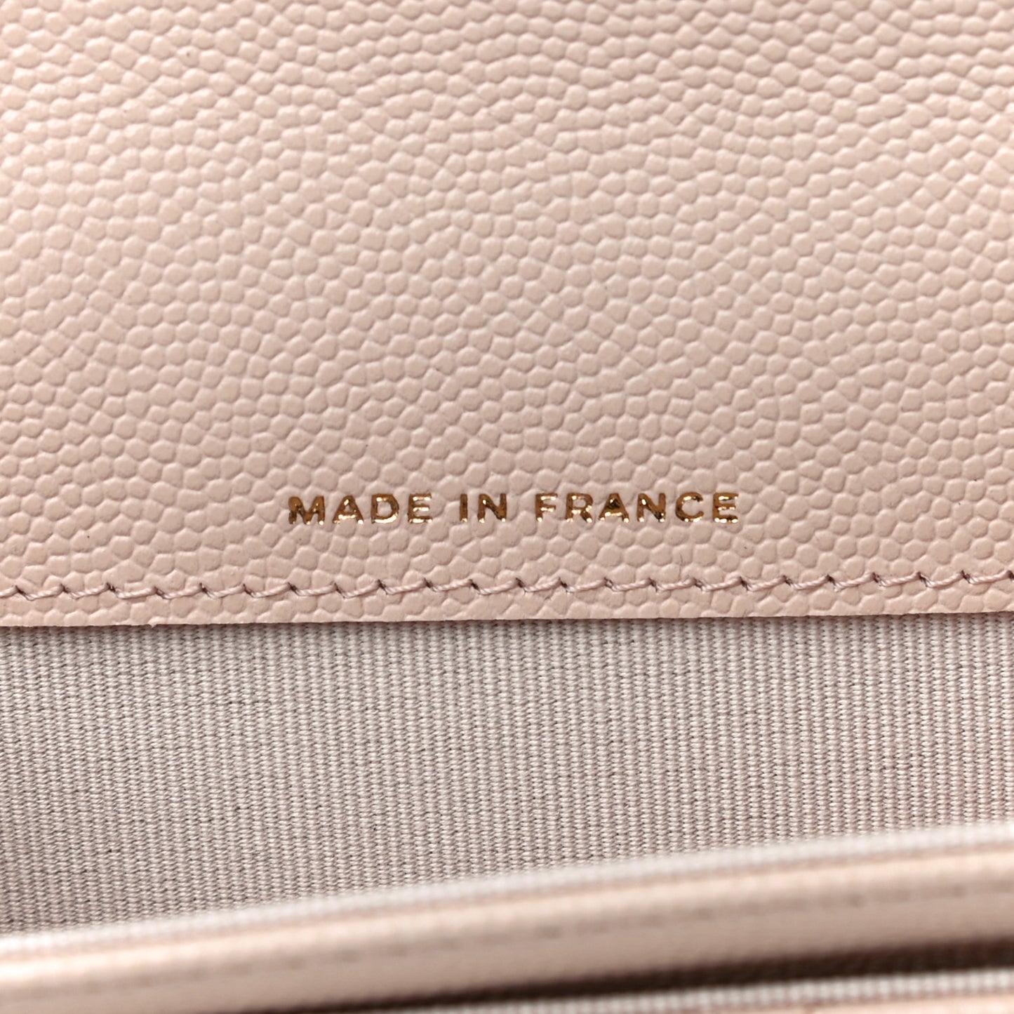 Caviar Quilted Flap Card Holder Wallet Beige