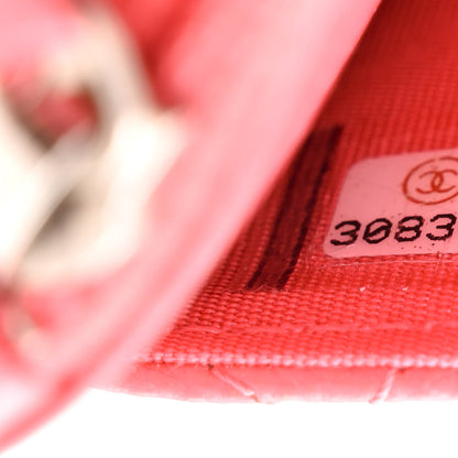 Chanel Caviar Quilted My Everything Wallet On Chain WOC Dark Coral 8 of 12