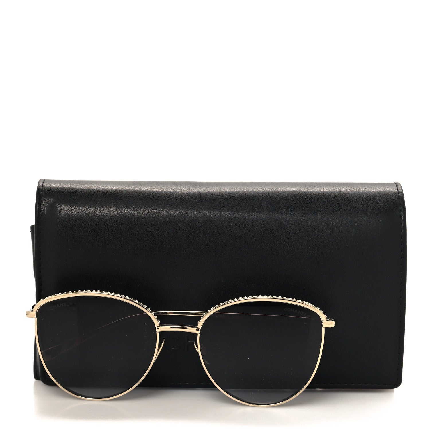 Chanel Metal Crystal Sunglasses 4258-B  Gold 7 of 7