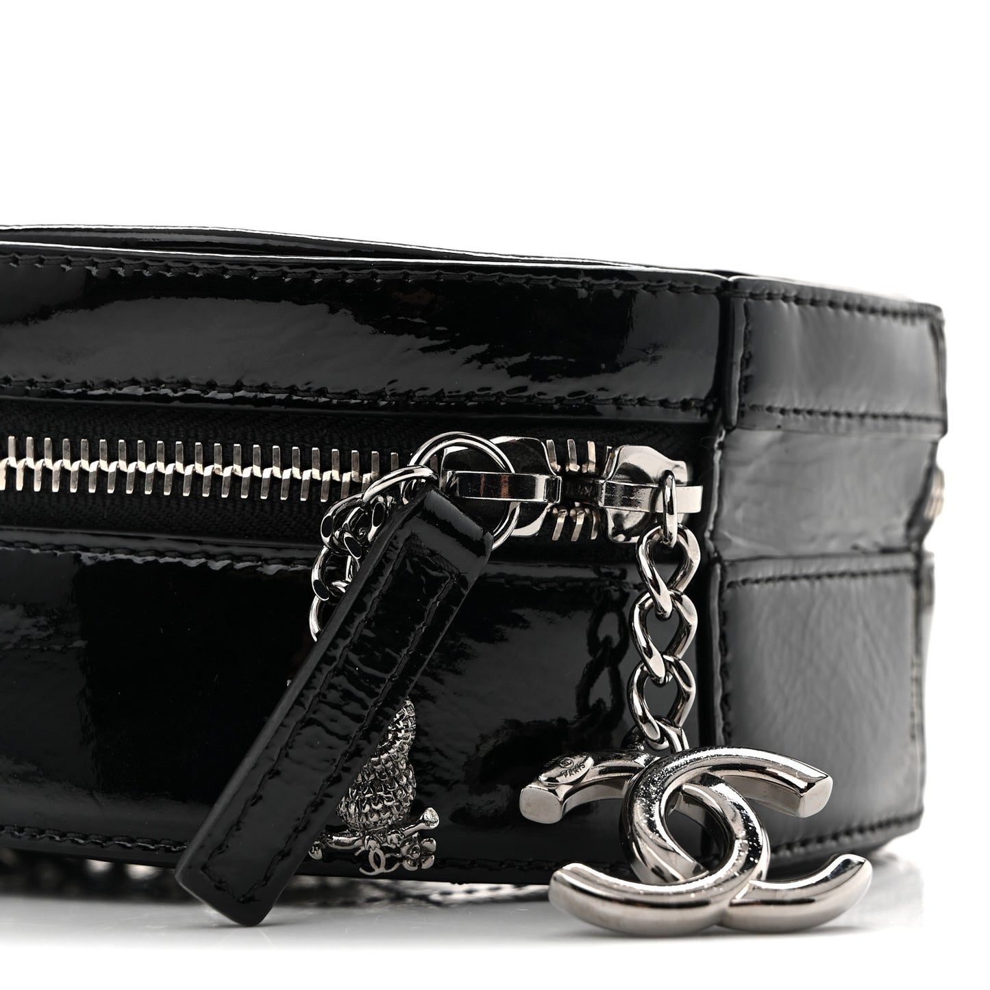 Patent Round As Earth Evening Bag Black