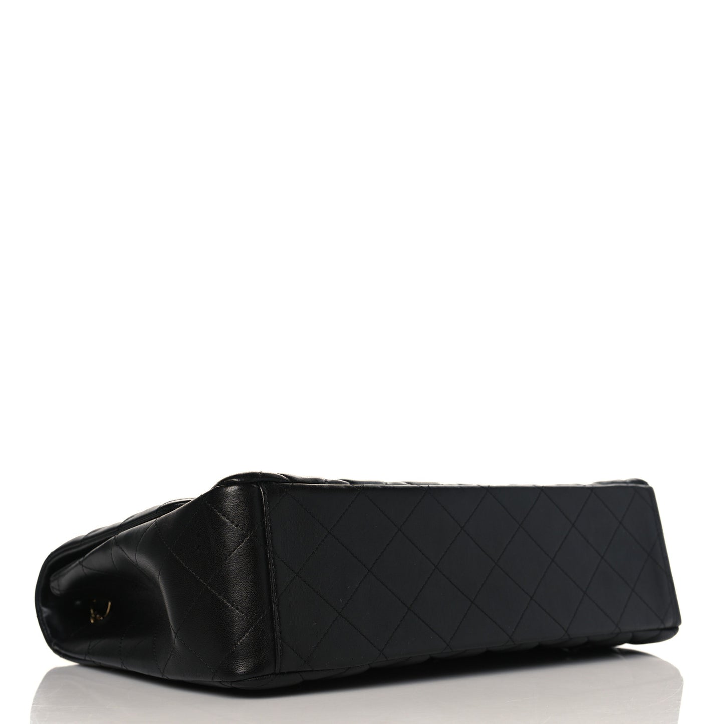 Lambskin Quilted Maxi Single Flap Black