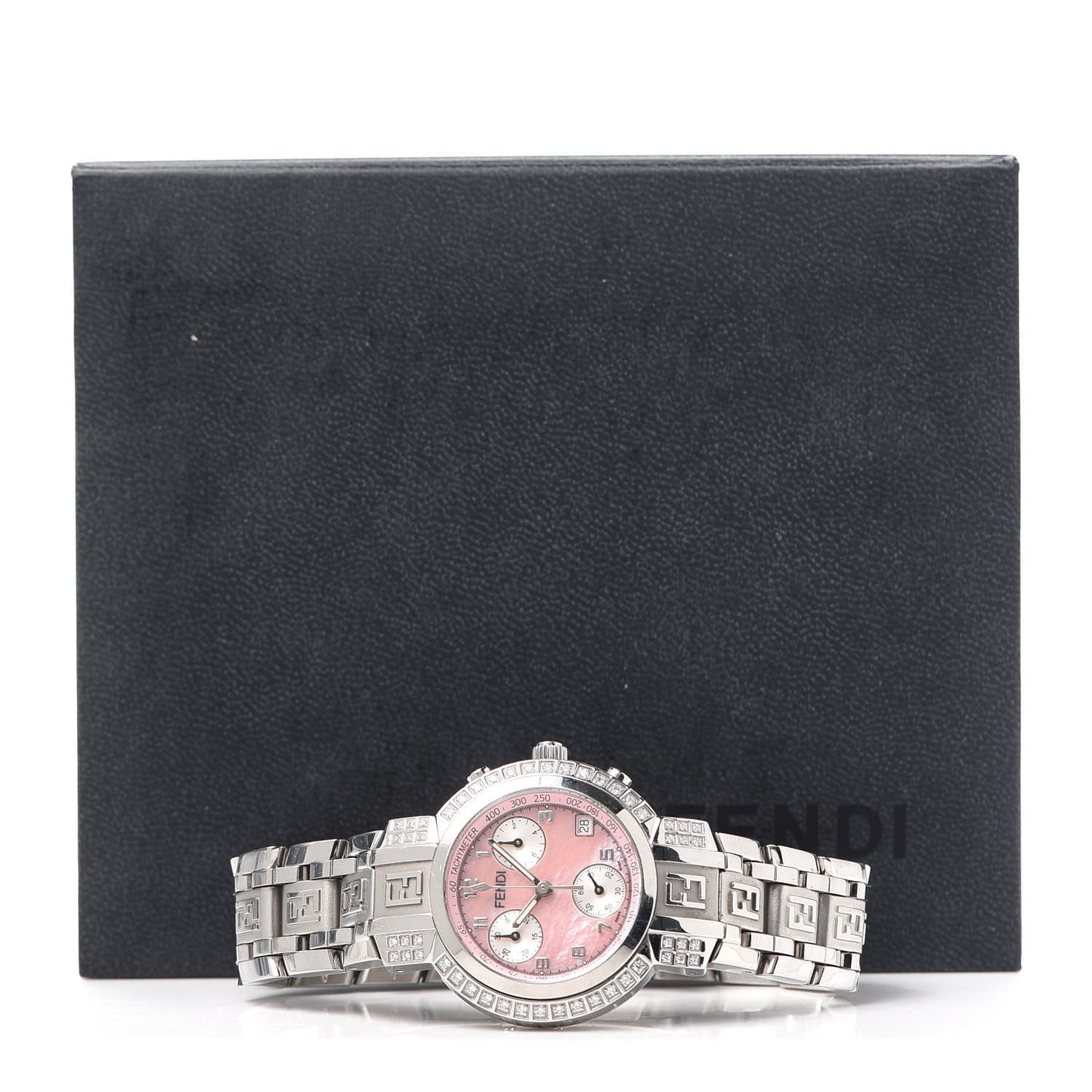 Stainless Steel Diamond Bezel Pink Mother of Pearl 32mm Orologi Zucca Chronograph Quartz Watch