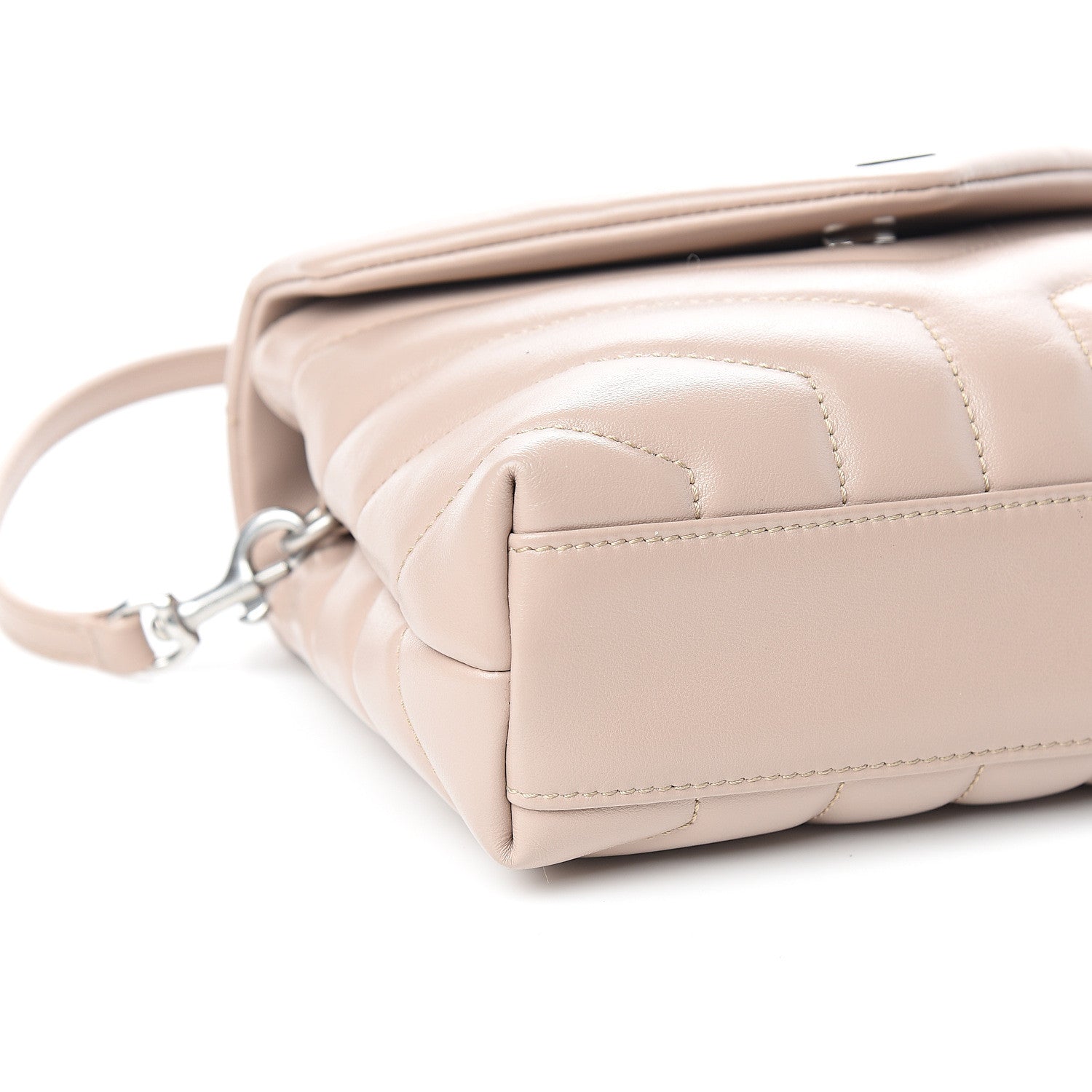 Saint Laurent Calfskin Y Quilted Monogram Toy Loulou Chain Satchel Nude Powder 8 of 9