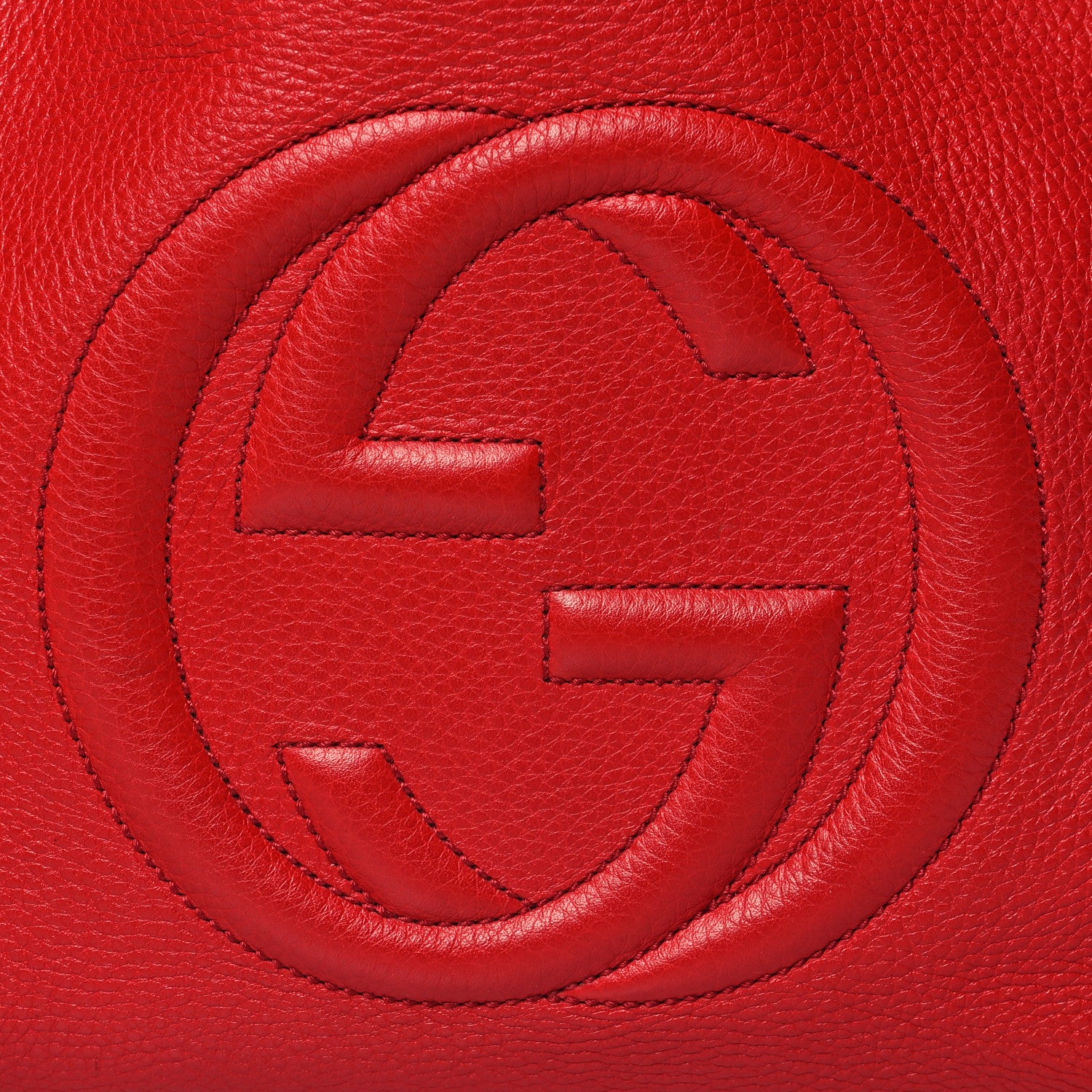 Gucci Pebbled Calfskin Medium Soho Chain Shoulder Bag Tabasco Red 8 of 12