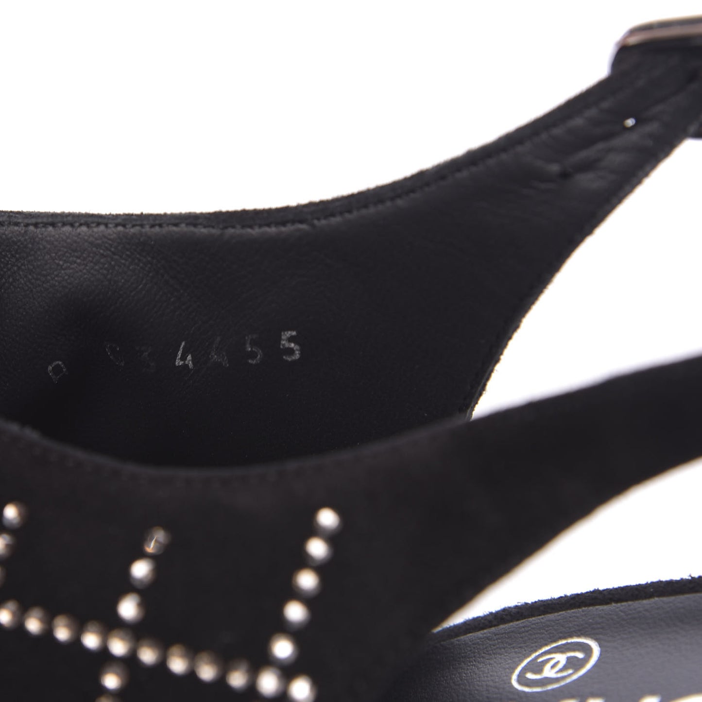 Kid Suede Strass Slingback Pumps 39 Black Silver