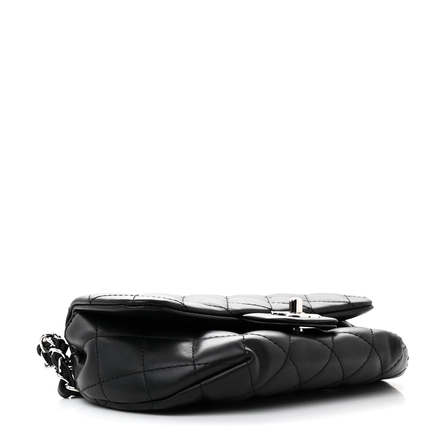 Chanel Calfskin Quilted CC Uniform Flap Belt Bag Black 4 of 12