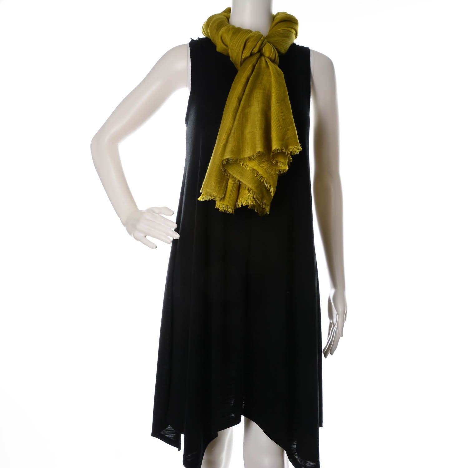 Hermes Silk Cashmere Fringe Stole Green 2 of 5