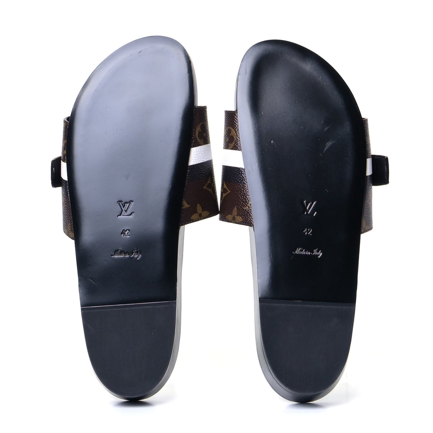 Calfskin Monogram Bom Dia Flat Mule 42 Black White